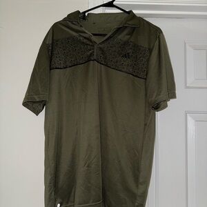 adidas Olive Green Collared Short Sleeve Polo